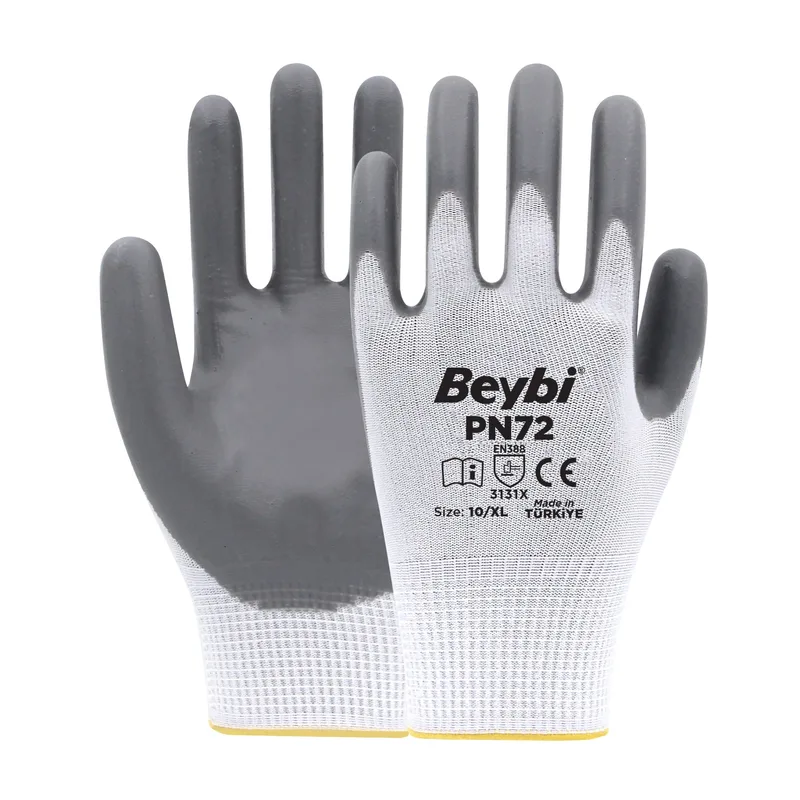 Beybi Pn72 Naylon Nitril Eldiven Gri No: - 288'li Paket