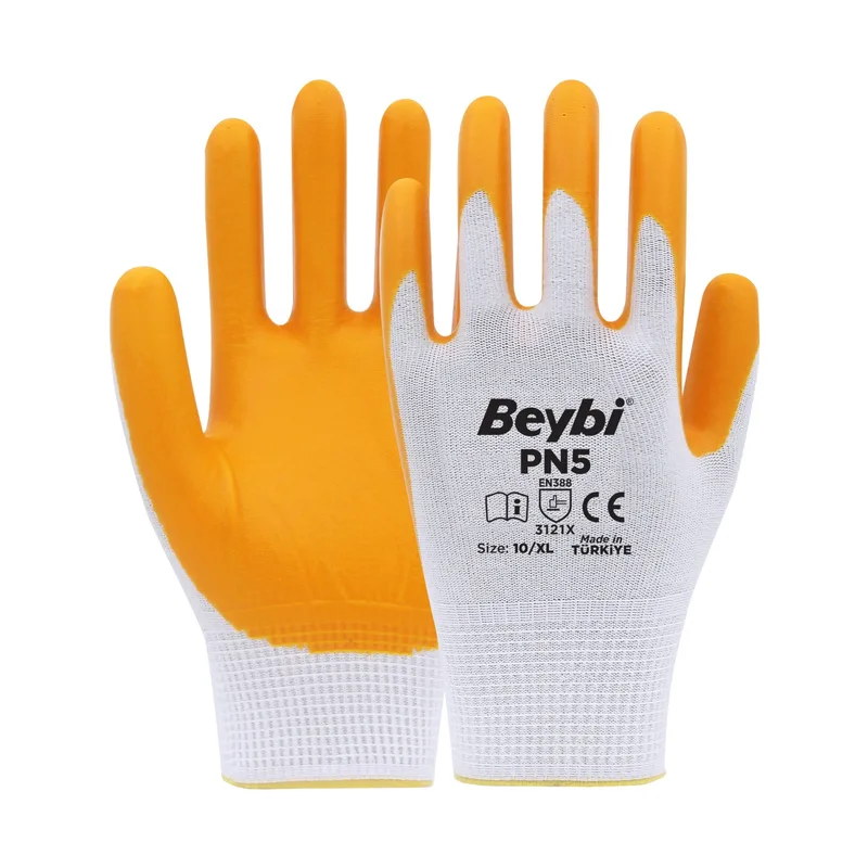 Beybi Pn5 Naylon Nitril Eldiven Sarı No: - 288'li Paket