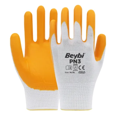 Beybi Pn3 Naylon Nitril Eldiven Sarı No: 10 - 288'li Paket