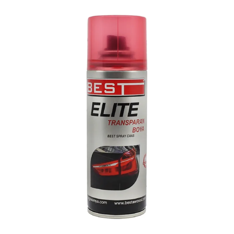 Best Elite Transparan Far Boyası 200 Ml Kırmızı - 10'lu Paket
