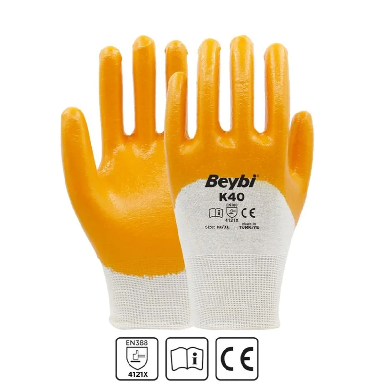 Beybi K40 Nitril Eldiven Sarı No:10 - 288'li Paket