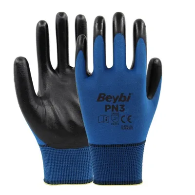 Beybi Pn3 Eldiven Mavi-siyah No:10 - 288'li Paket