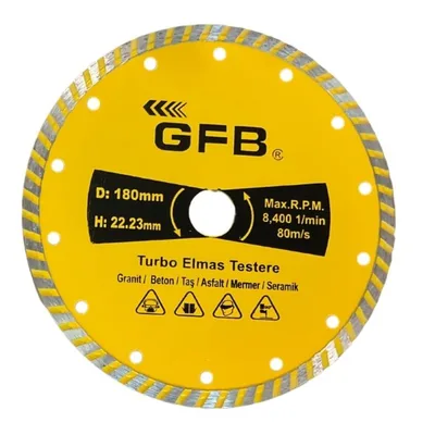 Gfb Turbo Elmas Kesici 180 Mm 2386 - 10'lu Paket