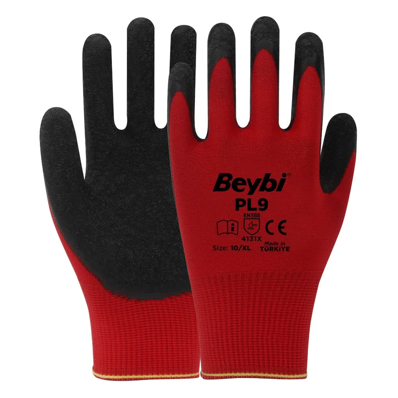 Beybi Pl9 Nitril Eldiven Kırmızı-siyah - 288'li Paket