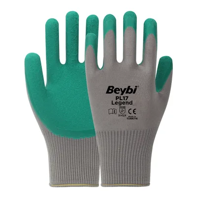Beybi Pl-17 Legend Lateks Eldiven Gri-yeşil No:10 - 144'lü Paket