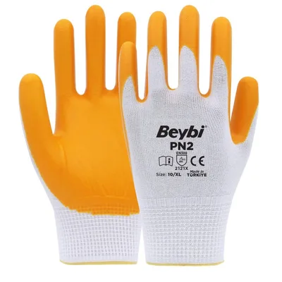 Beybi Pn2 Naylon Nitril Eldiven Sarı No: 10 - 504'lü Paket