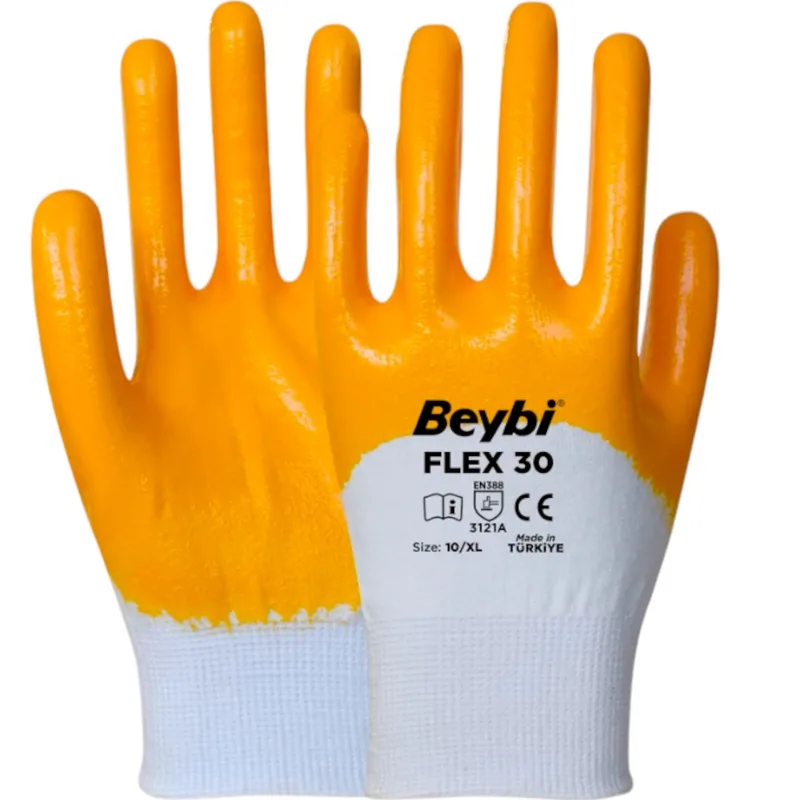 Beybi Flex30 Nitril Eldiven Sarı No: 9 - 360'lı Paket