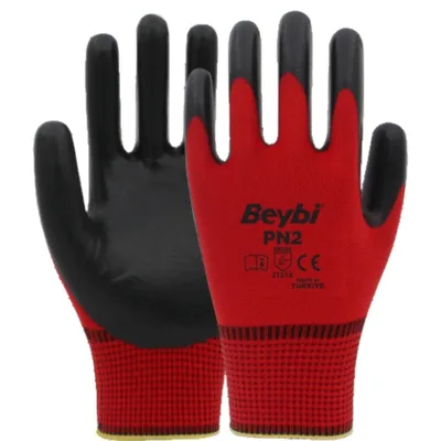 Beybi Pn2 Eldiven Kırmızı-siyah No:9 - 504'lü Paket