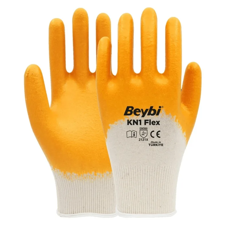 Beybi Kn1 Flex Nitril Eldiven Sarı No: 9 - 288'li Paket