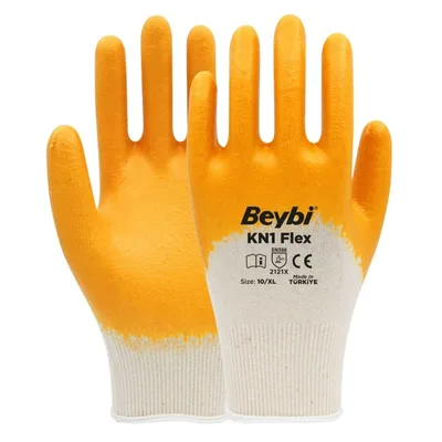 Beybi Kn1 Flex Nitril Eldiven Sarı No: 10 - 288'li Paket