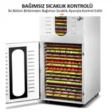 Dalle Dijital, Paslanmaz Gıda ve Meyve Kurutma Makinesi 32 Tepsili - Görsel 3