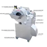 Dalle JQ-100 Endüstriyel Elektrikli Multi Fonksiyonlu Meyve Sebze Dilimleme Makinası 600 Kg/Saat - Görsel 3