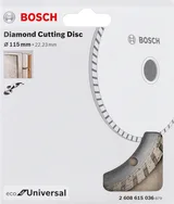 Bosch - Ekonomik Seri Genel Yapı Malzemeleri İçin Elmas Kesme Diski 115 mm Turbo - Görsel 2