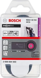 Bosch - Starlock Max - MAII 32 SC - HCS Üniversal Derz ve Macun Kesici Testere Bıçağı (Japon Bıcagı) 10'lu - Görsel 2