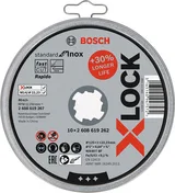Bosch - X-LOCK - 125*1,0mm Standard Seri Düz Inox (Paslanmaz Çelik) Kesme Diski (Taş) - Rapido 10'lu - Görsel 2