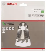 Bosch - Optiline Serisi Ahşap için Daire Testere Bıçağı 130*20/16 mm 20 Diş - Görsel 2
