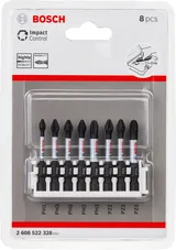 Bosch - Impact Control Serisi Vidalama Ucu 8'li PH1/PH2x3/PH3/PZ2x2/PZ3 *50mm - Görsel 2