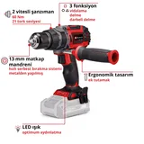 Einhell TP-CD 18/60 Li-i BL Solo - Görsel 3