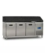 Dampak Granit Tablalı 3 Kapılı Pizza Hazırlık Buzdolabı 450 lt 200x70x109 cm 22TBF3S-70-GR - 2