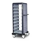 Gastrolley Termo Tepsi Taşıma Arabası 9 Raflı İki Yanı + Arka Kapalı + Kapılı 57x75x149 G.TT.09.S.4 - 2