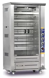Pimak Piliç Çevirme Makinesi Tek Vitrinli Elektrikli Alt Dolaplı 24 Piliç Kapasiteli M010-DE - 2