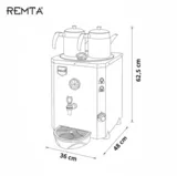 Remta 2 Demlikli Jumbo Çay Makinesi 23 Litre DE11 - 5