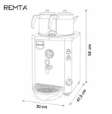 Remta 2 Demlikli Jumbo Çay Makinesi 15 Litre DE12 - 5