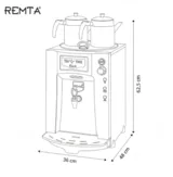Remta Premium 2 Demlikli Jumbo Çay Makinesi 23 Litre DE11P - 6