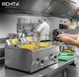 Remta Yağ Tahliye Musluklu 8x2 Litre Çiftli Fritöz Elektrikli R111 - 2