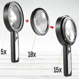 2290 Işıklı El Tipi Büyüteç 15X (10X/5X) - Görsel 3
