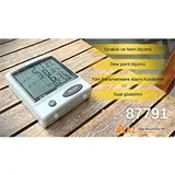 AZ 87791 Alarmlı Sıcaklık ve Nem Ölçer, Dewpoint Göstergeli - Görsel 3