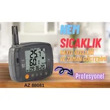 AZ 88081 Profesyonel Sıcaklık ve Nem Ölçer, Kayıt Özellikli - Görsel 3
