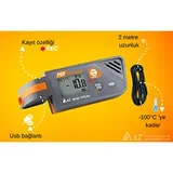 AZ 88164 Kablolu Sıcaklık Kayıt Cihazı, Soğuk Ölçümleri İçin -100C - Görsel 3
