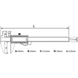 Dasqua 2115-2305 Metal Kasalı Kumpas, 150 mm - Görsel 2