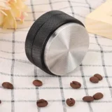 Düz Macaron Tamper, 304 Paslanmaz Taban, Siyah Alüminyum Gövde, 58mm - Görsel 2