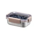 LocknLock Paslanmaz Çelik Fırın ve Saklama Kabı, Dörtgen, Kilitli, 310 ml, Kahverengi - Görsel 2