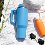 Lurch 240979 Big Cup Paslanmaz Çelik Termos, Çift Cidarlı, Sızdırmaz, Uzatılabilir Piteli, 1,2 Litre, Okaynus Mavisi - Görsel 2