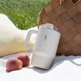 Lurch 270976 Big Cup, Paslanmaz Çelik Termos, Uzatılabilir Pipetli, Çift Cidarlı, Sızdırmaz, 0.8 L, Fil Dişi - Görsel 2