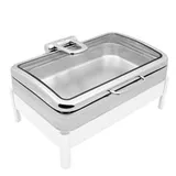 Öztiryakiler Chafing Dish, Dikdörtgen,Cam Kapaklı, Kızaklı, Isıtıcısız, Gn 1/1, 11,2 Litre - Görsel 2