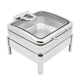 Öztiryakiler Chafing Dish, Dikdörtgen,Cam Kapaklı, Kızaklı, Isıtıcısız, Gn 2/3, 5,5 Litre - Görsel 2