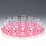 Zicco Shot Servis Standı, Polikarbon Tepsili, 21'li, 34 cm, Pembe - Görsel 2