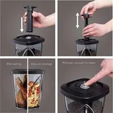 Vacu Vin Vakum Saklama Kutusu Siyah, Pompalı, 1.3 Litre - Görsel 2