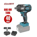 CATPOWER 1/2 Kömürsüz Akülü Somun Sıkma Çift Akülü Li-Ion 40V 4Ah - Görsel 2