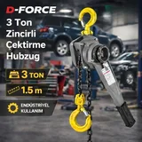 D-FORCE 3 Ton Zincirli Çektirme Hubzug 1.5 Metre Zincir - Görsel 3