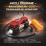 DHT D12070002 Çift Pistonlu Mini Araç Hava Kompresörü 12 V - Görsel 2