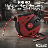 FRIKO ZYA03-Q10D-20 Makaralı Hava Hortumu 8 x 12 mm 20+1 Metre - Görsel 2