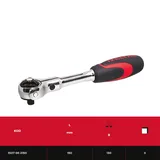IZELTAS 1/4 Mafsallı Lokma Cırcır Kolu 72 Diş 150 mm - Görsel 2