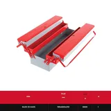 IZELTAS Takım Çantası 5 Gözlü Uzun Tip Metal Çanta - Görsel 2