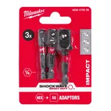 MILWAUKEE Lokma Adaptor Seti HEX 1/4 - 3/8 -1/2 3 Parça - Görsel 2