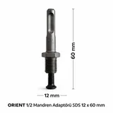 ORIENT SDS Mandren Adaptörü 1/2 SDS Plus – Kırıcı Delici Matkap Mandren Çevirici 12x60 mm - Görsel 3